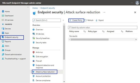Endpoint security | Attack surface reduction