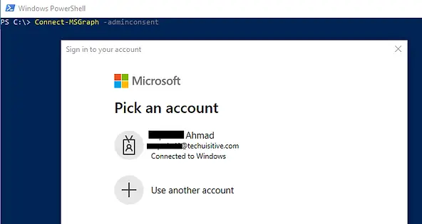 Connect_MSGraph Sign-in Prompt