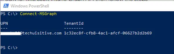 Connect-MSGraph Intune