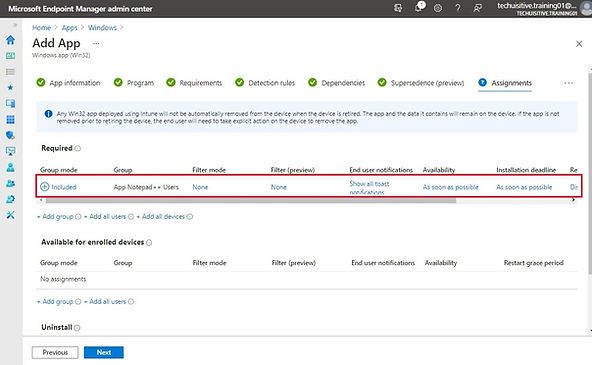 Endpoint Manager - Intune - Win32 App - Assignments