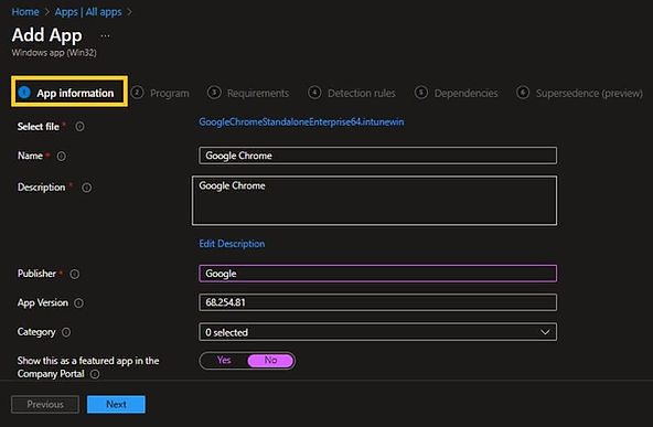 Intune Win32 App | Deploy Google chrome intune