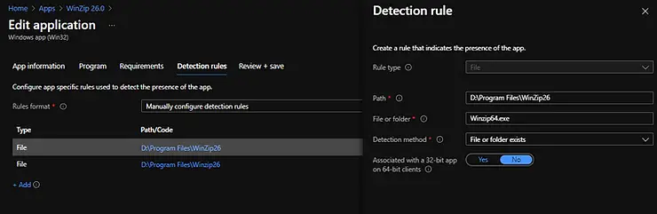 Intune detection rule