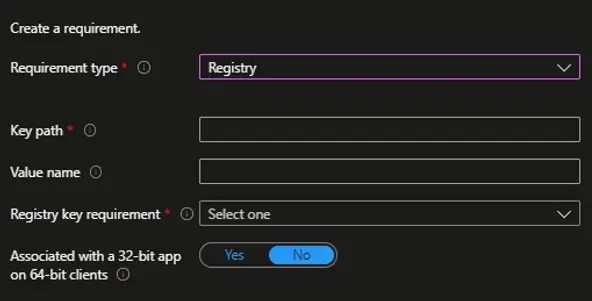 Intune - Registry based Requirements Rule