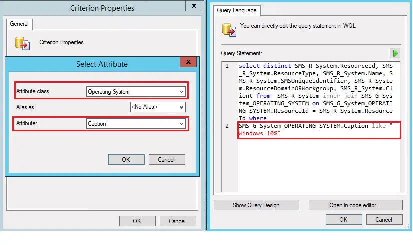 SCCM collection based on operating system attribute class