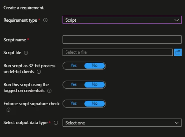 Intune - Script Based Requirements Rule