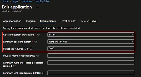 Intune Win32 App Requirement Rules - File