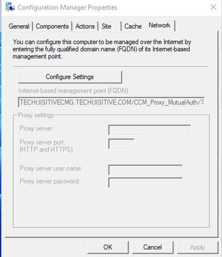 SCCM Client properties CMG url