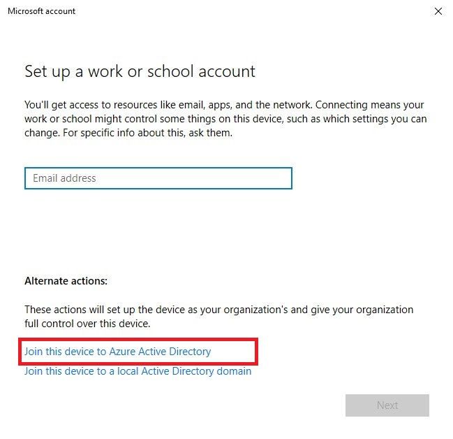 Azure AD Join | Access work or school