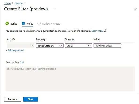 Create intune filter