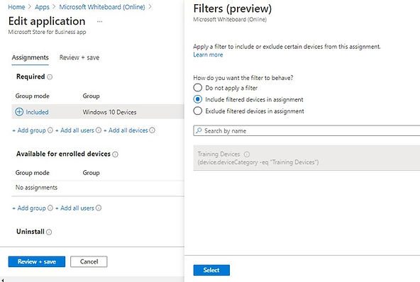 Intune Apps assign group