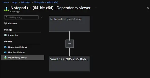 Intune - Win32 app - Dependencies graphical view