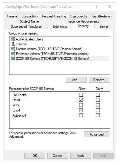 Certificate template Security