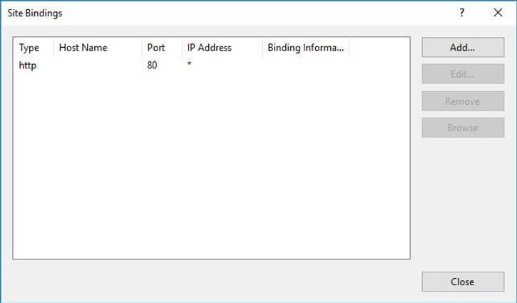 IIS Server Bindings