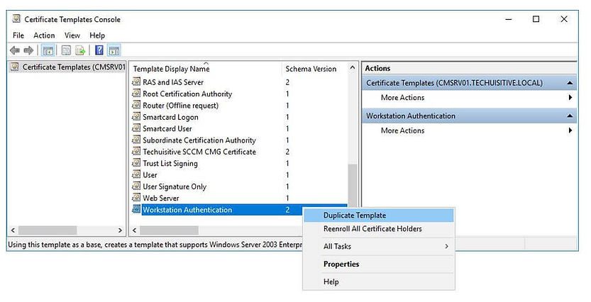 Certificate template | Client Authentication Certificate