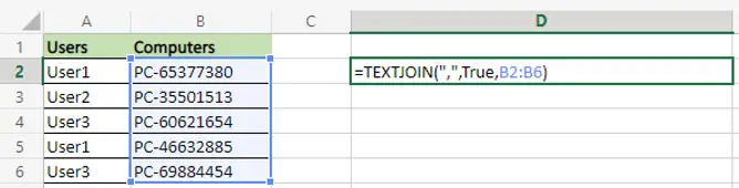 EXCEL | TEXTJOIN | Join text into single cell