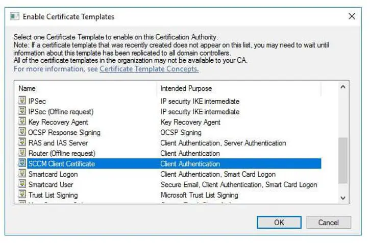 Enable Certificate template