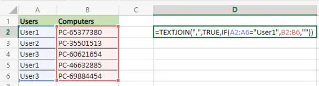 Excel | TEXTJOIN & IF