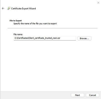 Export Trusted Root Certificate