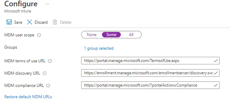 Intune - MDM Scope