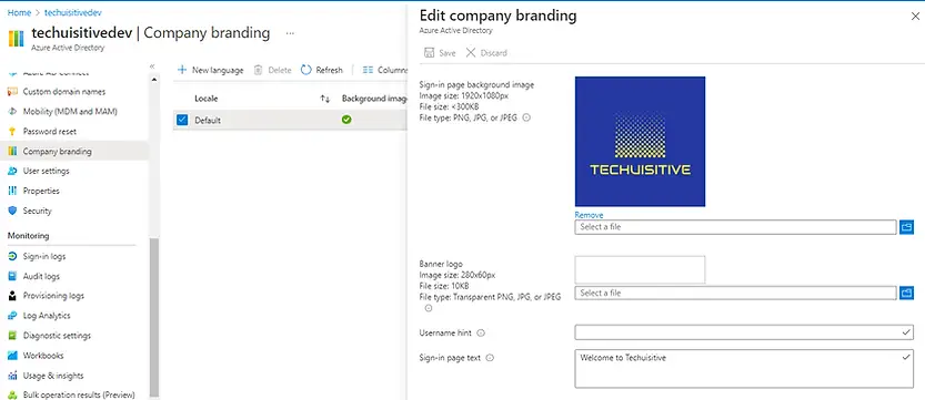 Azure Active Directory - Custom Branding
