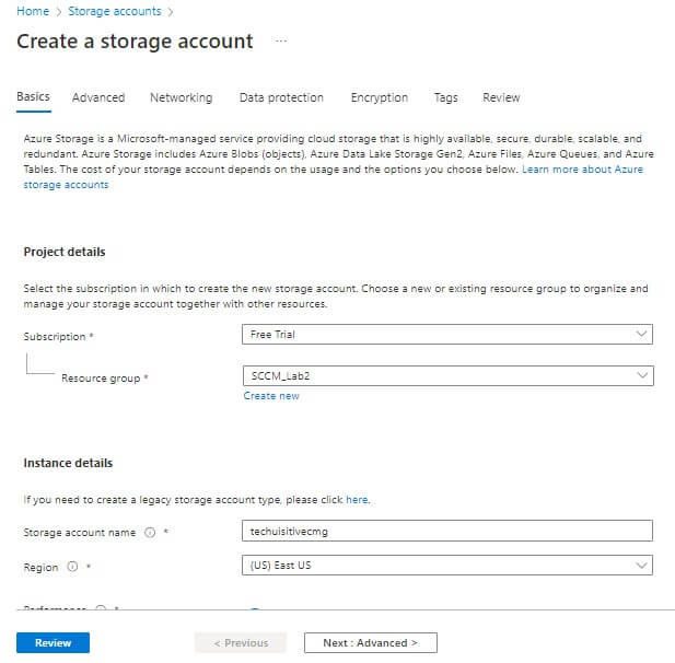 CMG | Azure create storage account