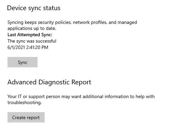 Collect simple diagnostics report