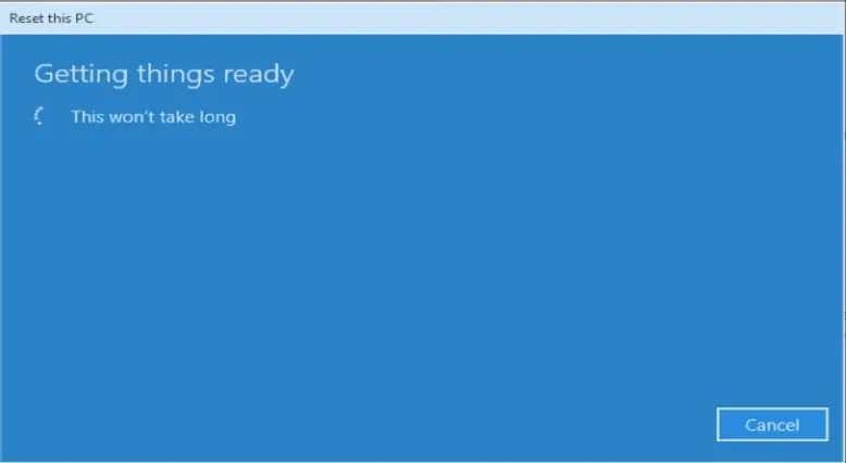 Windows 10 reset