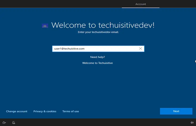 Windows Autopilot - Login page