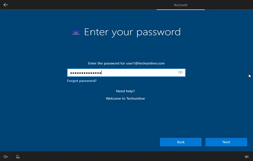 Windows Autopilot - Login page