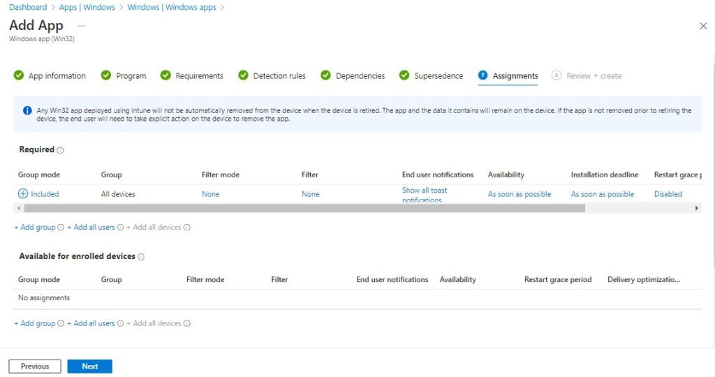 Intune | Win32 App | Assignments
