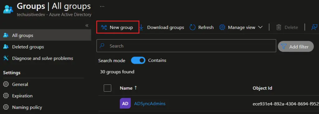 Create Azure AD Group