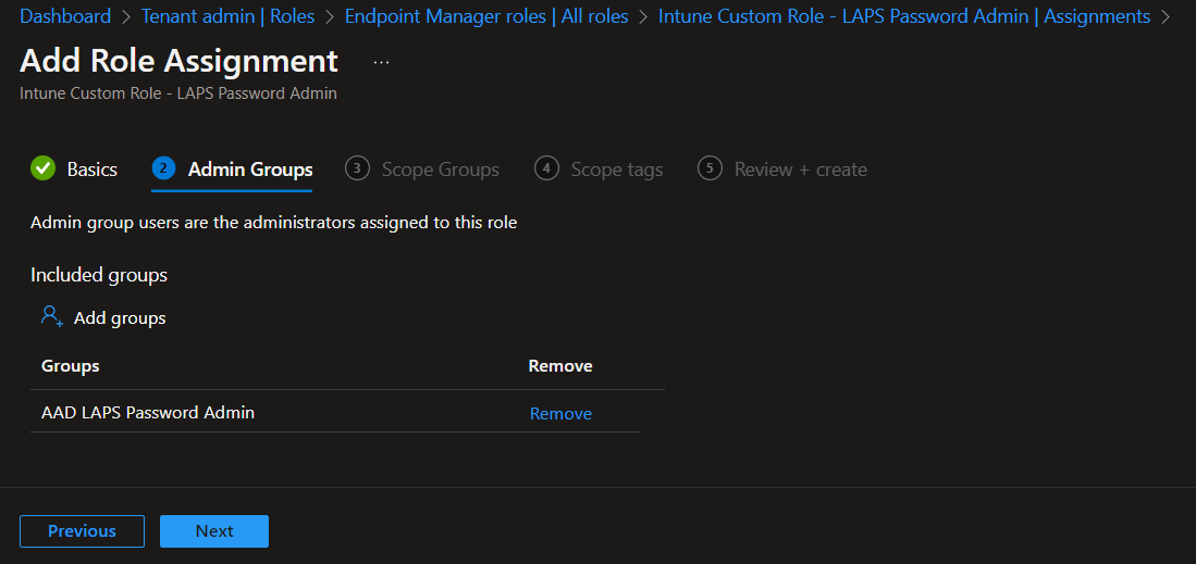 How to Create Custom RBAC Role in Intune for LAPS Password ...