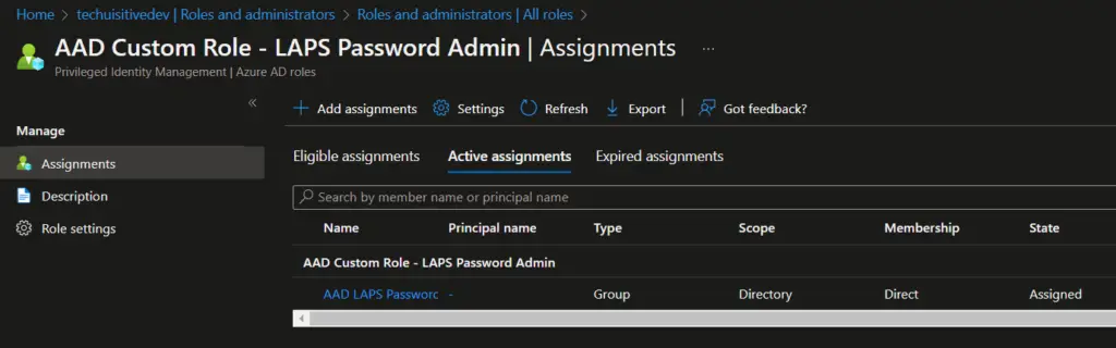 Assign Azure AD Role