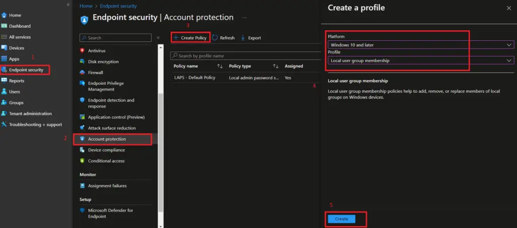 Intune | Account Protection policy