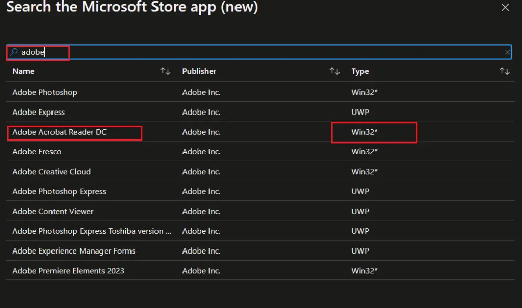 Intune | Microsoft Store app | Win32 app