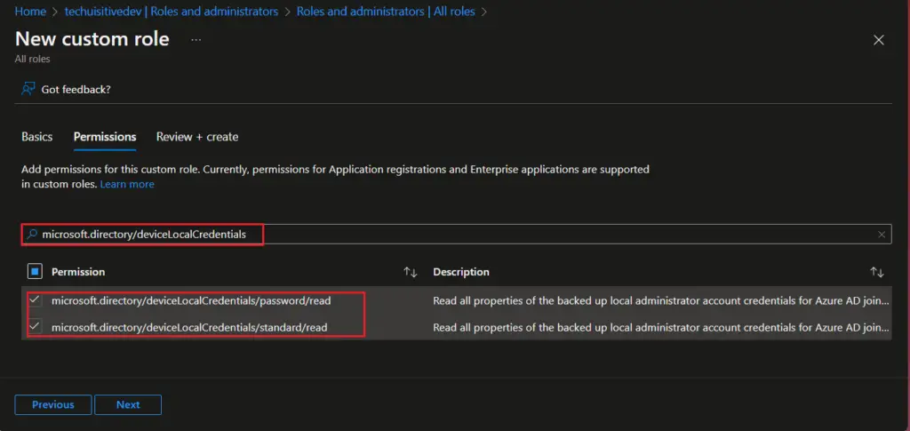 Create Azure AD role