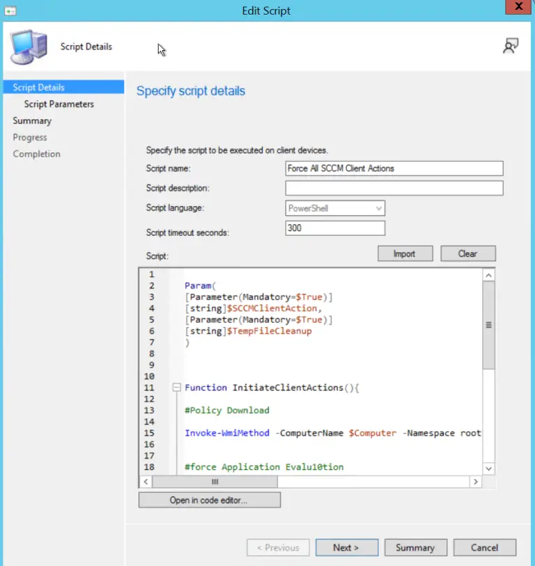 How to Run script in SCCM without creating a package / application ...