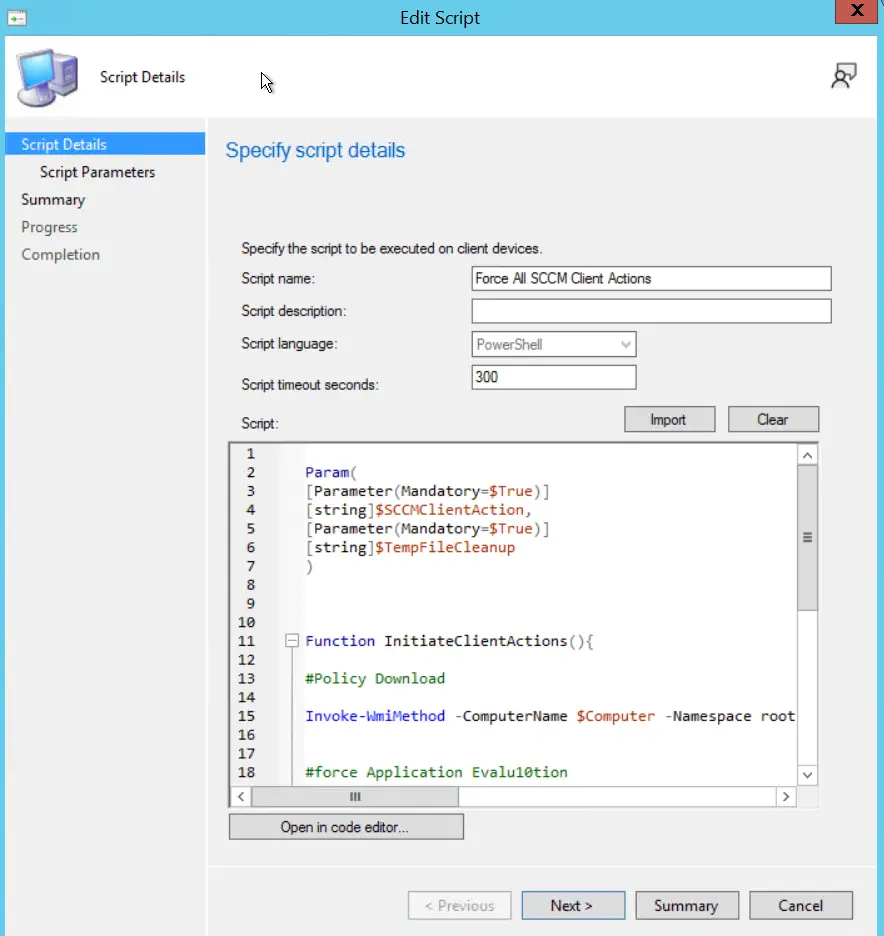 SCCM | Create Script