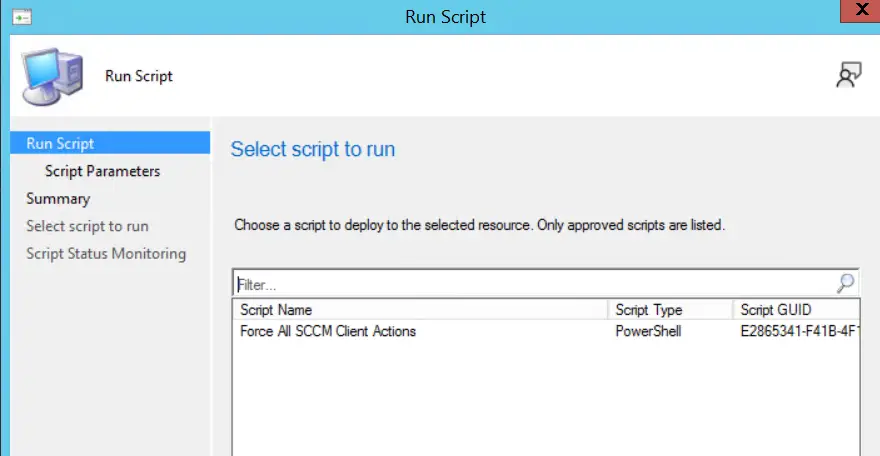 SCCM | Run script