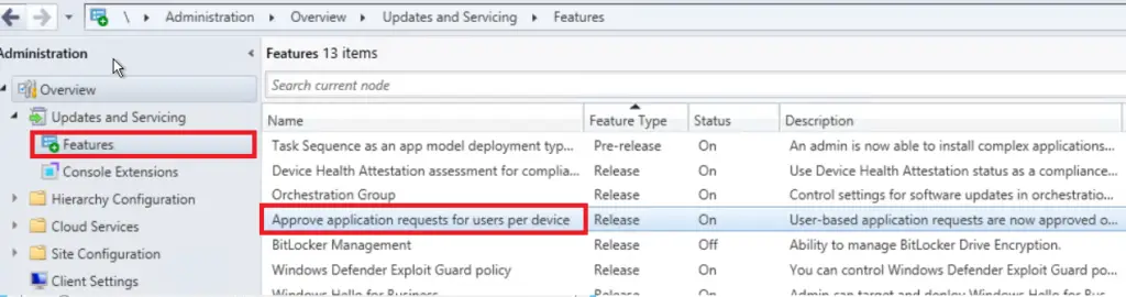 SCCM | Approve application requests for users per device