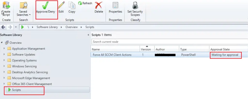 SCCM | Approve script