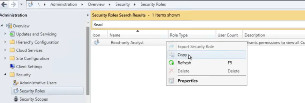 SCCM | Custom RBAC Role