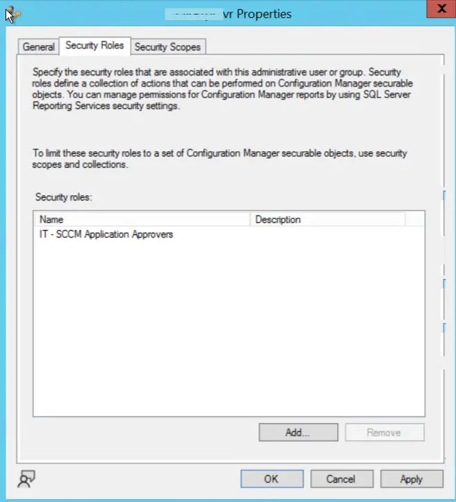 SCCM Security Roles