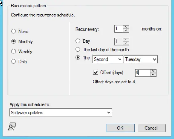 SCCM Maintenance Windows Offset | Align with patch tuesday