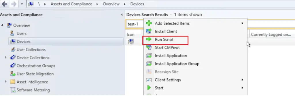 SCCM | Run script in SCCM