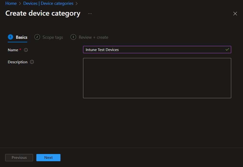 Intune device category