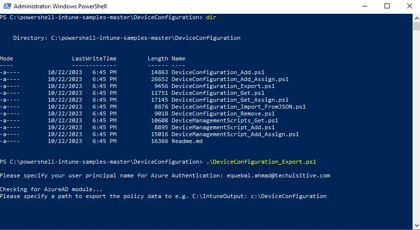 export intune device configuration profile | DeviceConfiguration_Export.ps1