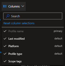 Export Device Configuration Profiles | Add or Remove Column