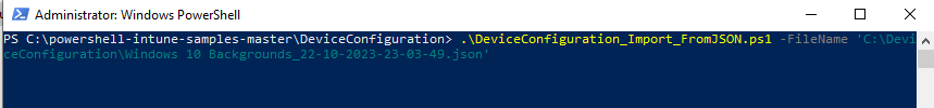 DeviceConfiguration_import_FromJSON.ps1 | Import Intune device configuration  profile