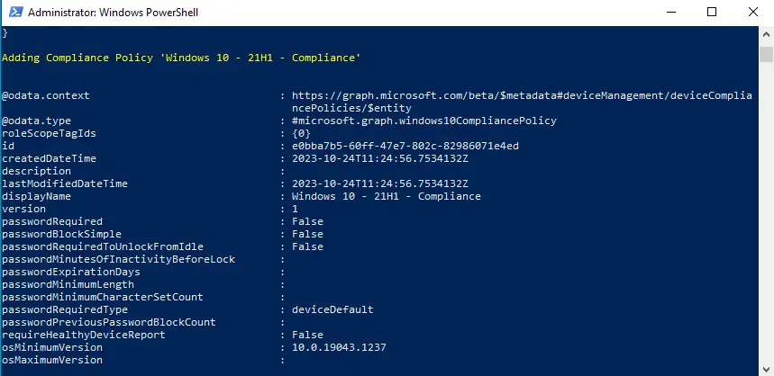 CompliancePolicy_import_FromJSON.ps1 | Import Intune Compliance Policy from JSON